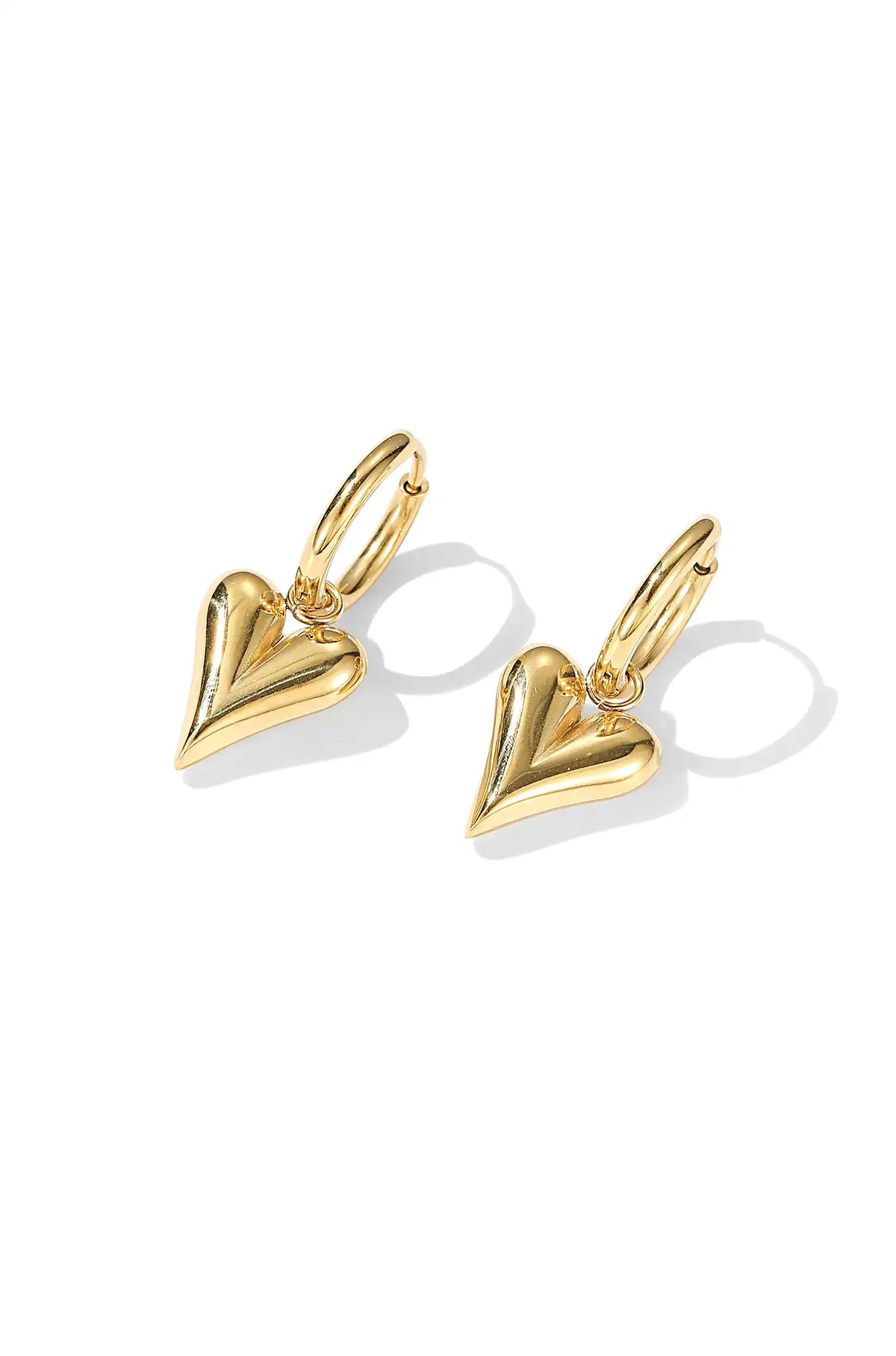 Dali's Heart Gold Huggie Earrings