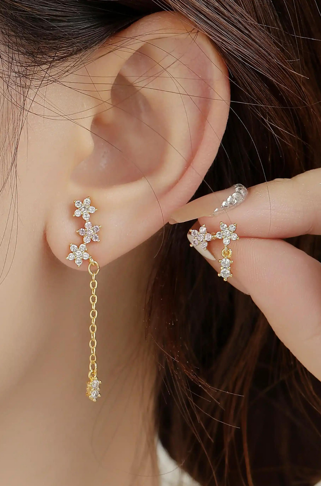 Star Gem Drop Earrings
