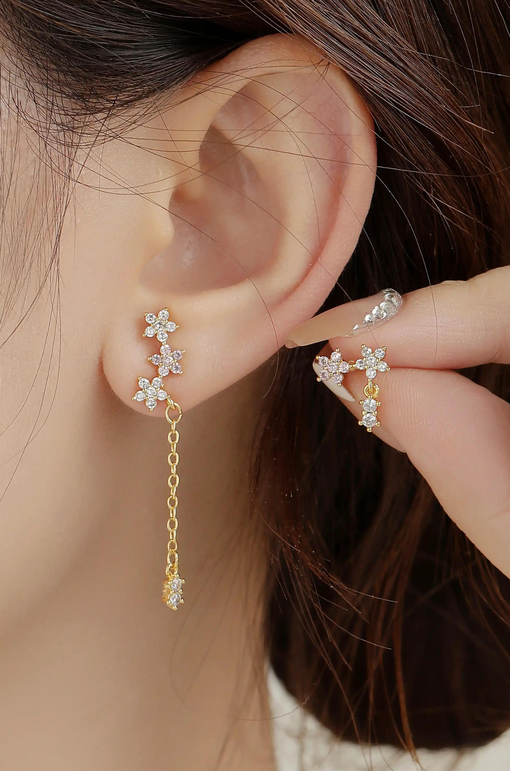 Star Gem Drop Earrings