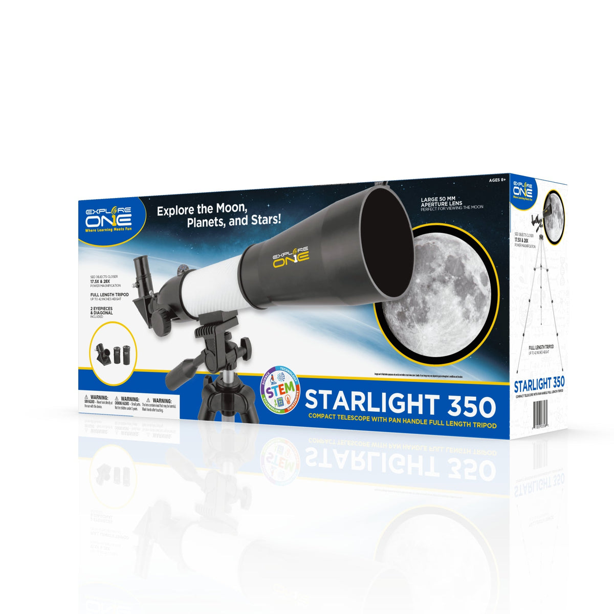 Starlight 350 Compact Telescope with Pan Handle Full Length Tripod