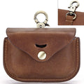Full Grain Leather Earphone Case For Sony WF-1000xm3 Leather Case with Carabiner Portable Protective Case earphone Sony-Brown
