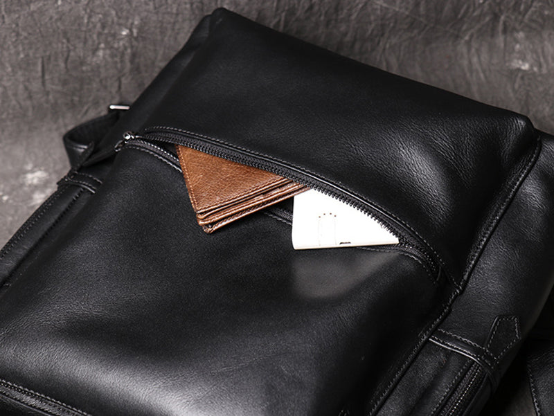 Full Grain Leather Backpack For Men, Leather Travel Backpack Stylish Laptop Backpack