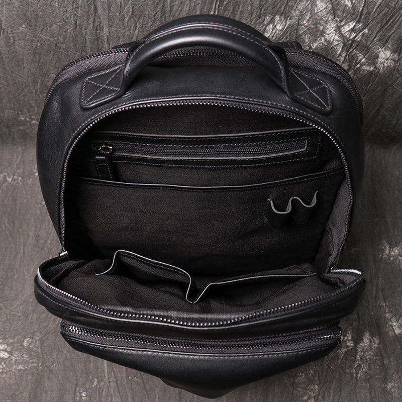 Full Grain Leather Backpack For Men, Leather Travel Backpack Stylish Laptop Backpack