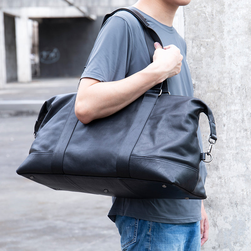 Full Grain Leather Gym Bag Mens Leather Duffle Bag Travel Bag Leather Weekend Luggage Bag Leather Carry-on Bag