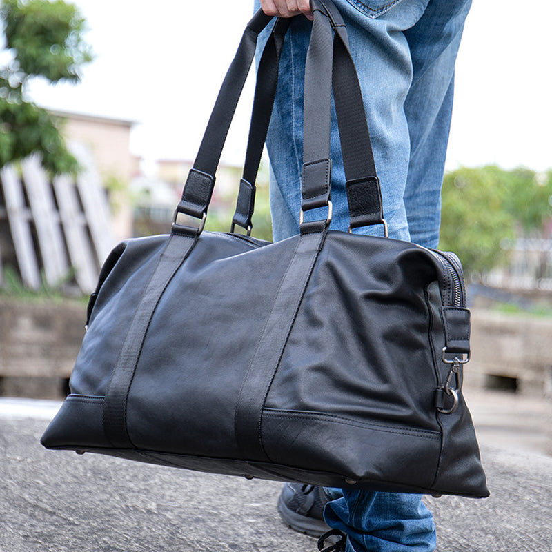 Full Grain Leather Gym Bag Mens Leather Duffle Bag Travel Bag Leather Weekend Luggage Bag Leather Carry-on Bag