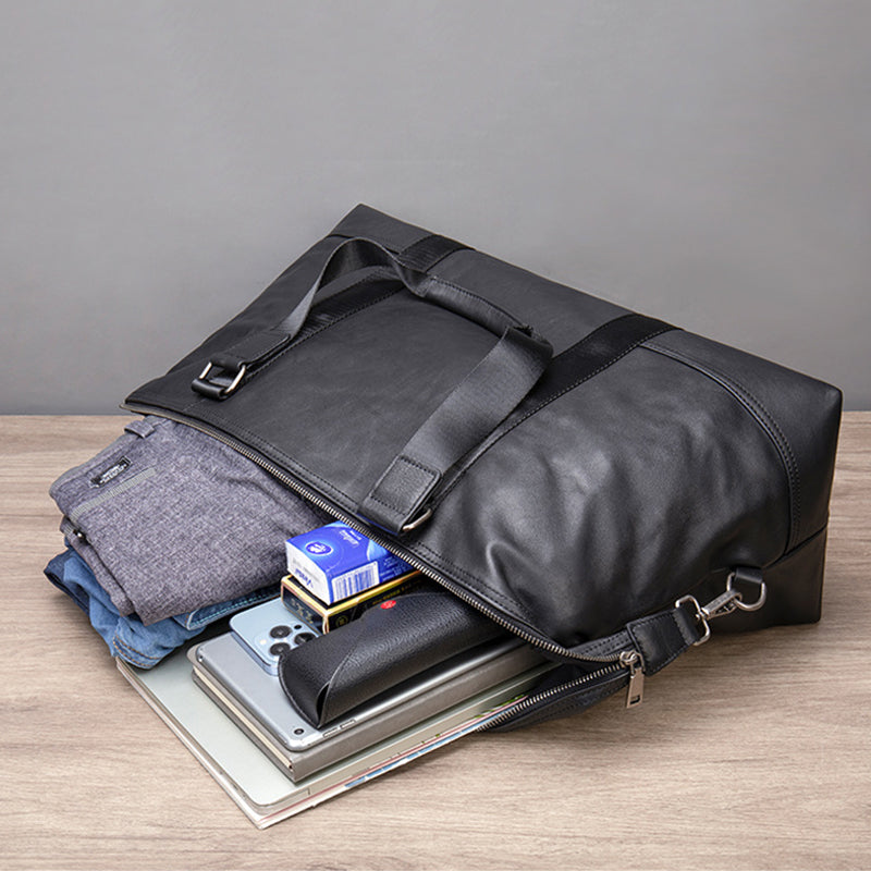 Full Grain Leather Gym Bag Mens Leather Duffle Bag Travel Bag Leather Weekend Luggage Bag Leather Carry-on Bag