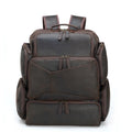 Full Grain Leather Large Travel Backpack Crazy Horse Leather Retro Backpack Mens Outdoor Travel Rucksack Laptop Backpack