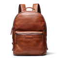 Full Grain Leather Men Backpack Handmade Leather Laptop Backpack Travel Backpack 88120
