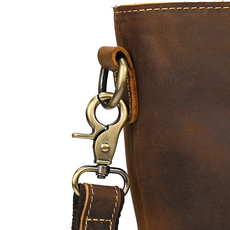 Full Grain Leather Tote Bag Handcrafted Office Bag Leather Shoulder Bag Women Tote With Zipper Outside Pocket