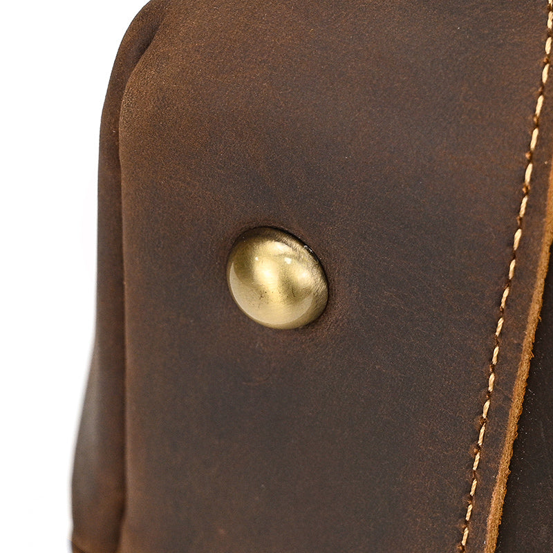 Full Grain Leather Tote Bag Handcrafted Office Bag Leather Shoulder Bag Women Tote With Zipper Outside Pocket