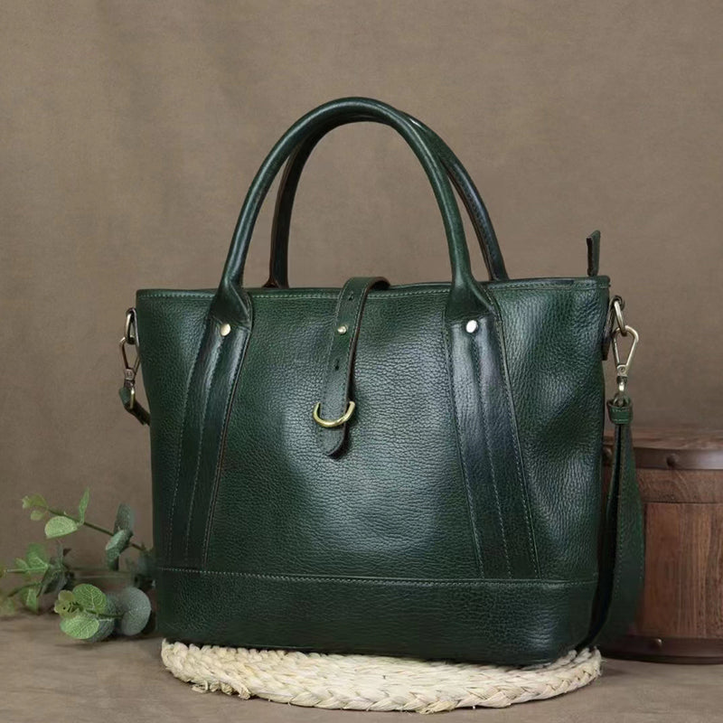 Full Grain Leather Tote Work Tote Bag Shopping Bag With Zipper Handmade Tote Bag For Women Leather Handbag