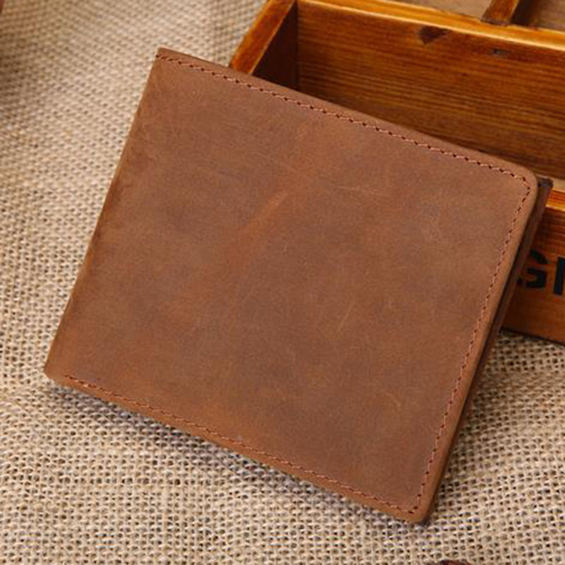 Full Grain Leather Wallet Leather Bifold Wallet Handmade Short Wallet For Mens