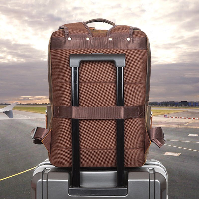 Full Grain Leather backpack Mens Crazy Horse Laptop Backpack Handmade Retro Large Leather Travel Backpacks For Mens