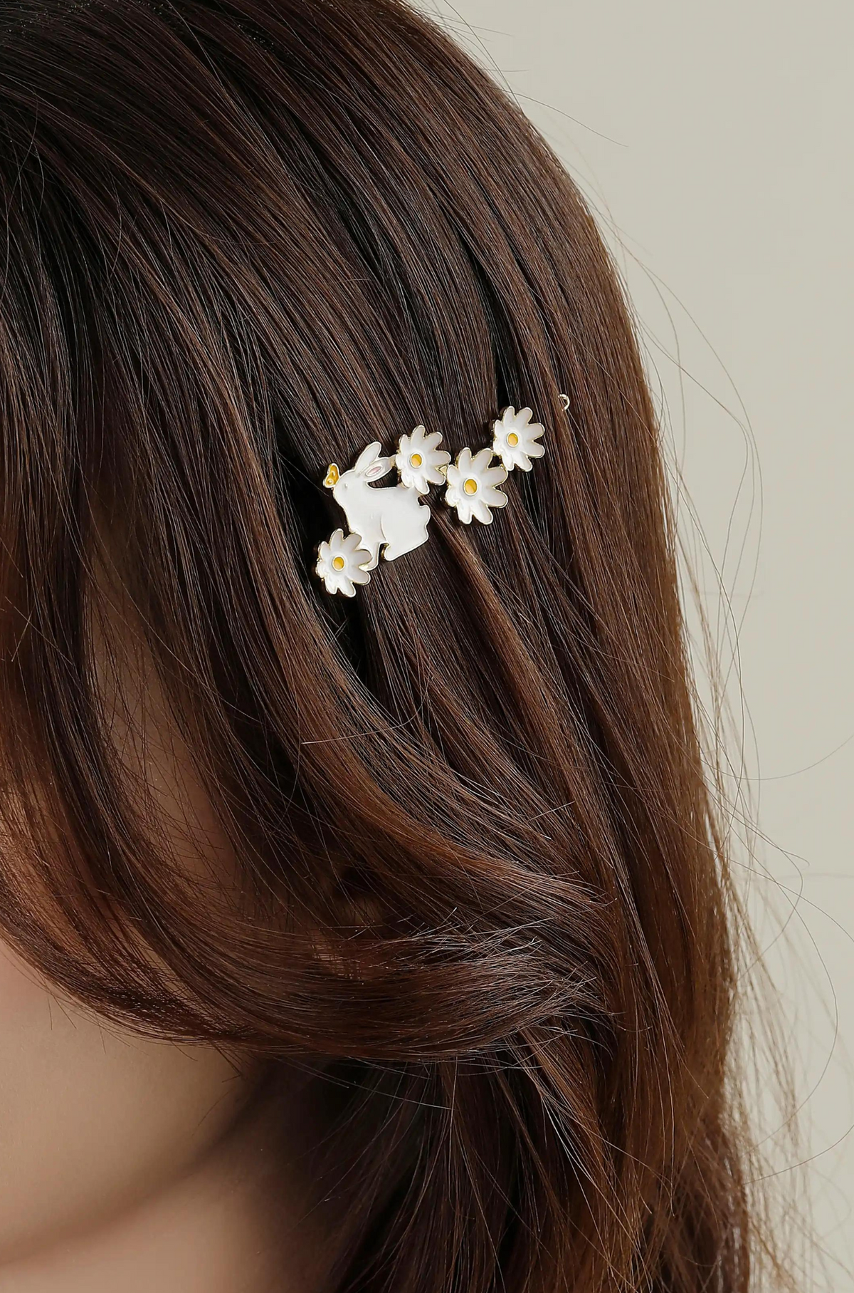 Floral Bunny Hair Clip