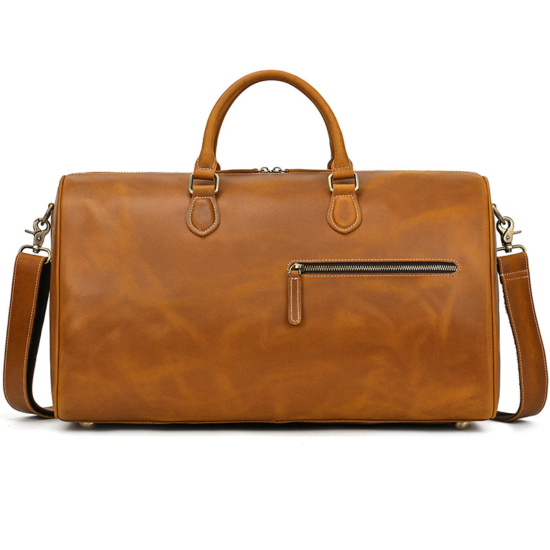 Handcrafted Leather Weekender Bag Retro Full Grain Leather Duffle Bag Mens Leather Carry-on Bag Large Vacation Holidays Travel Bag