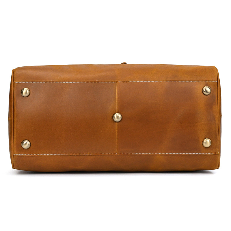 Handcrafted Leather Weekender Bag Retro Full Grain Leather Duffle Bag Mens Leather Carry-on Bag Large Vacation Holidays Travel Bag