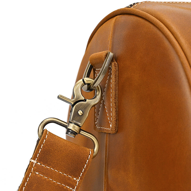 Handcrafted Leather Weekender Bag Retro Full Grain Leather Duffle Bag Mens Leather Carry-on Bag Large Vacation Holidays Travel Bag