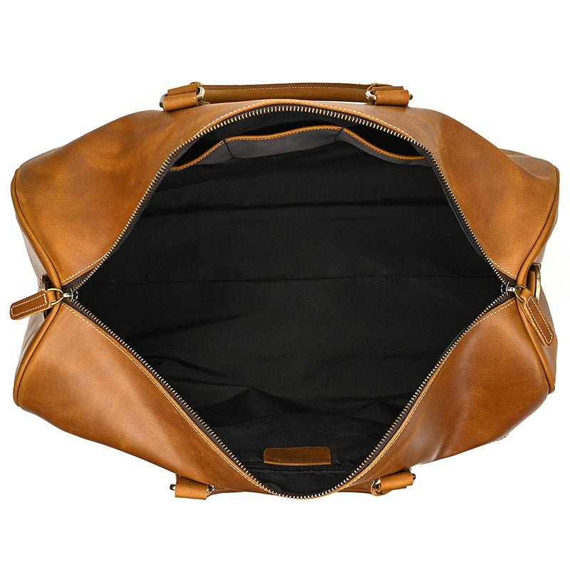 Handcrafted Leather Weekender Bag Retro Full Grain Leather Duffle Bag Mens Leather Carry-on Bag Large Vacation Holidays Travel Bag