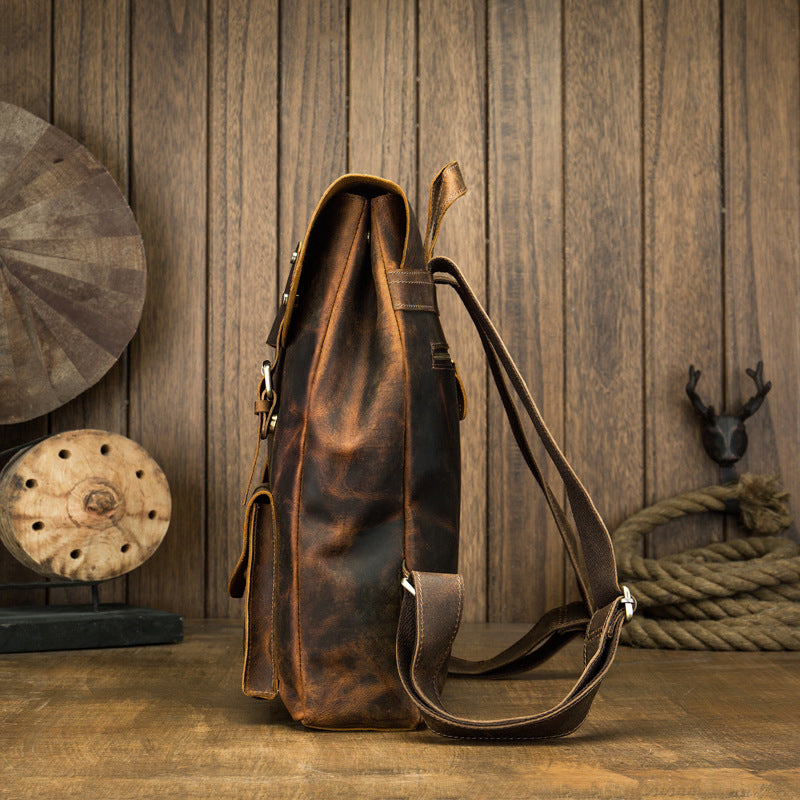 Handmade Leather Backpack Purse, Vintage Backpacks, School Backpacks