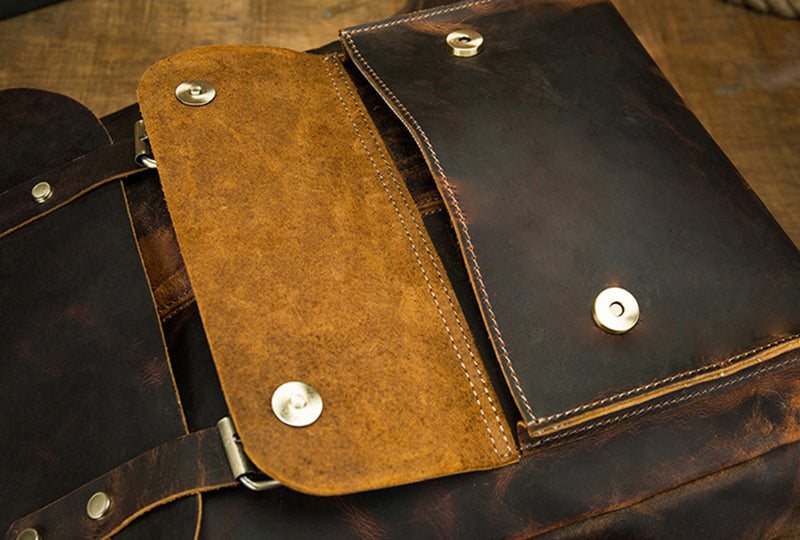 Handmade Leather Backpack Purse, Vintage Backpacks, School Backpacks