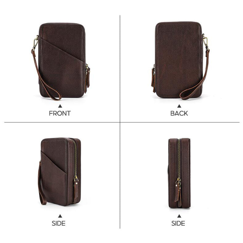 Handmade Leather Charger and Cable Organizer Bag Cord organizer Travel Zipped Leather Kit Full Grain Leather Travel Electronics Accessories Bag