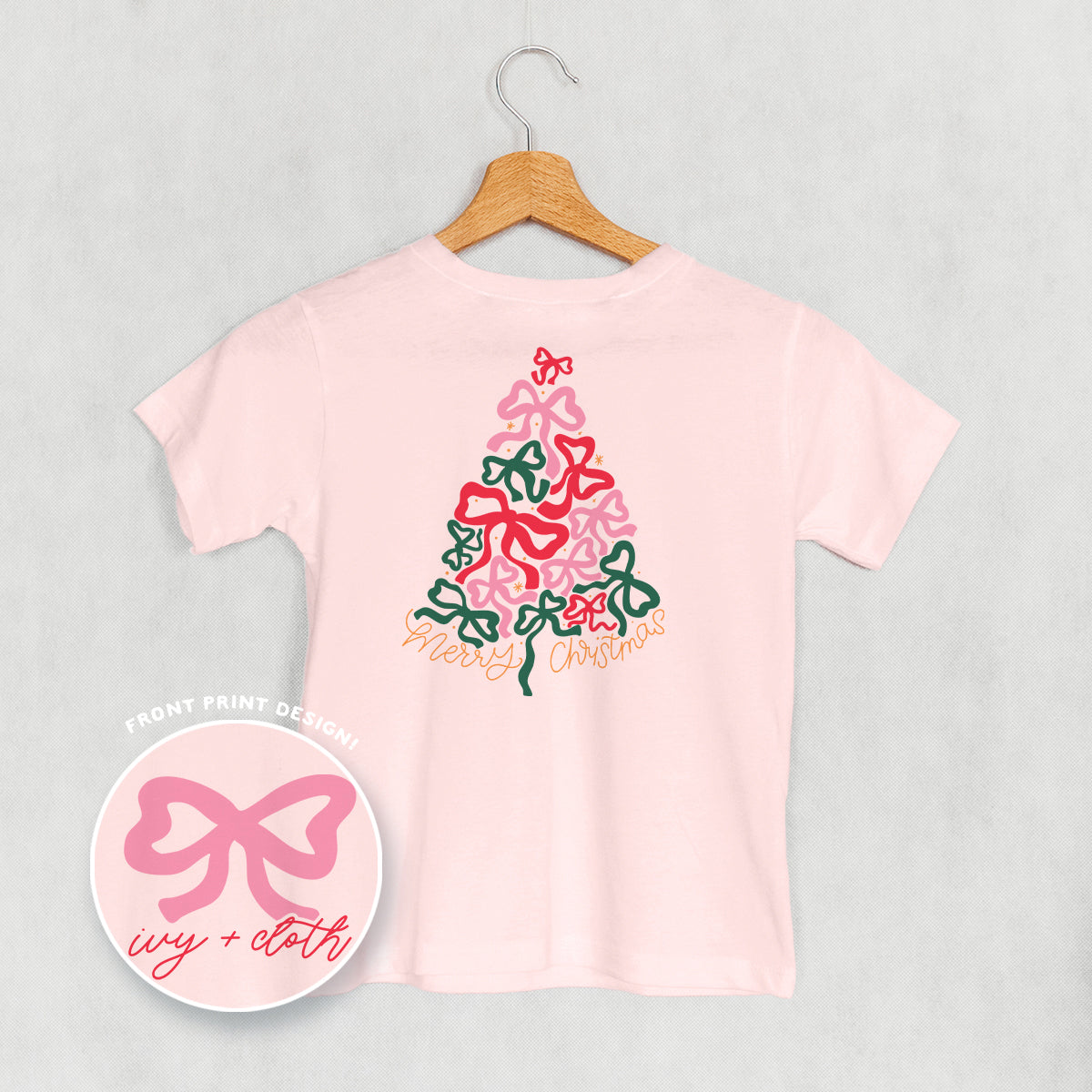 Merry Christmas Bow Tree (Kids Back Print)