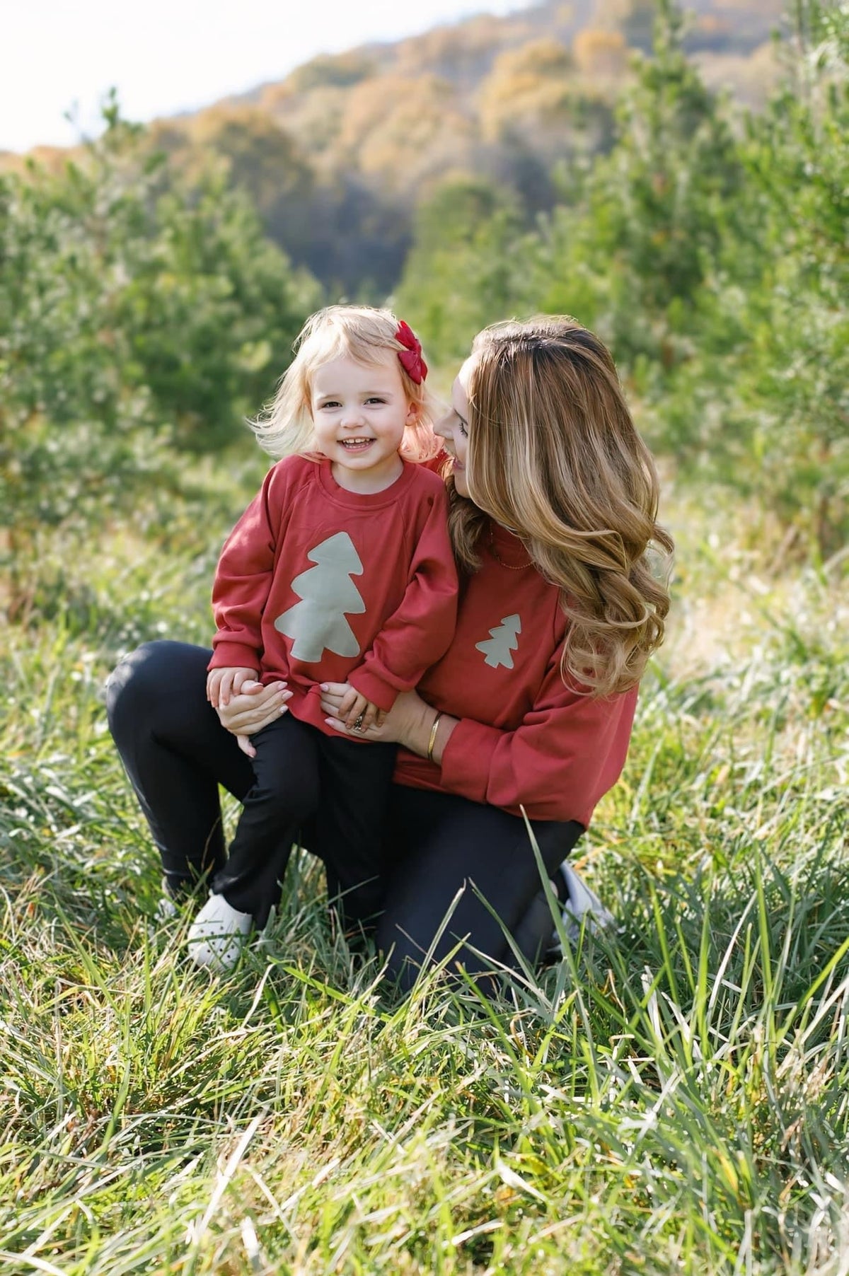 Adult Christmas Tree Applique Crewneck Sweatshirt