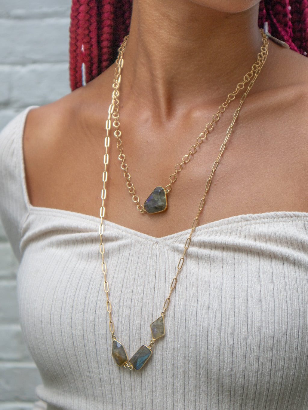 Ava Labradorite Magnetic Necklace