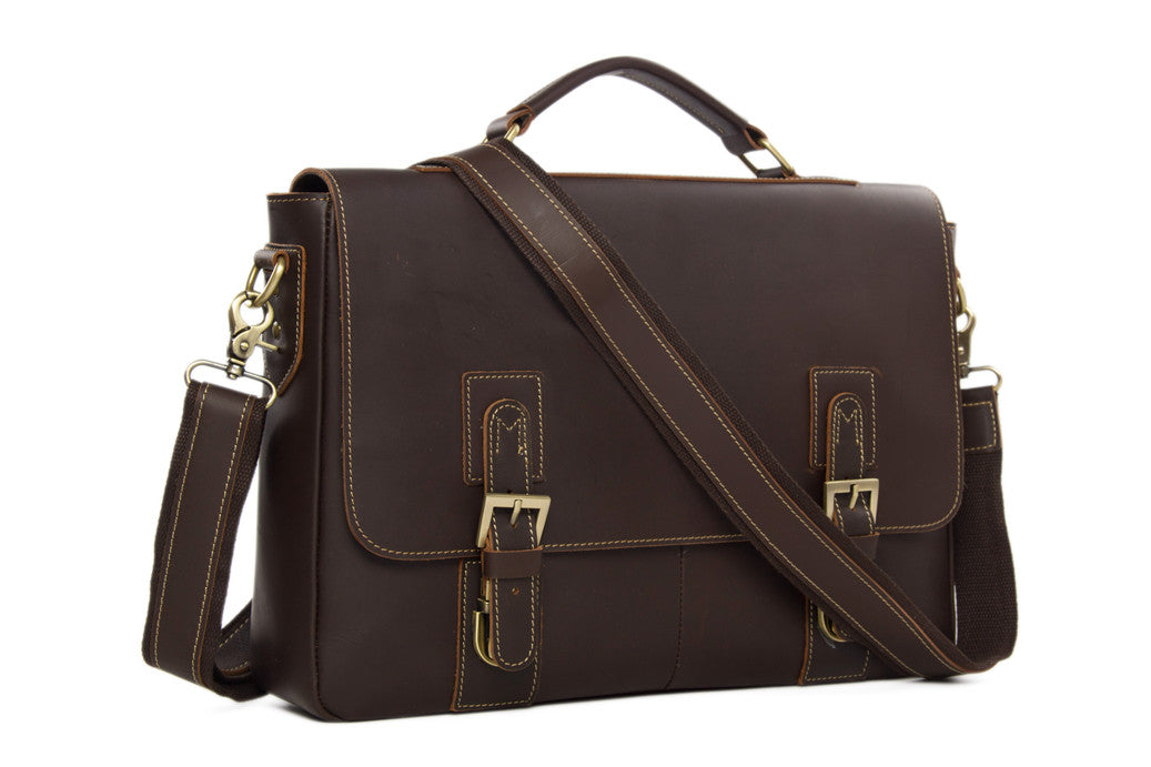 Vintage Leather Messenger Bags, Mens Leather Briefcase