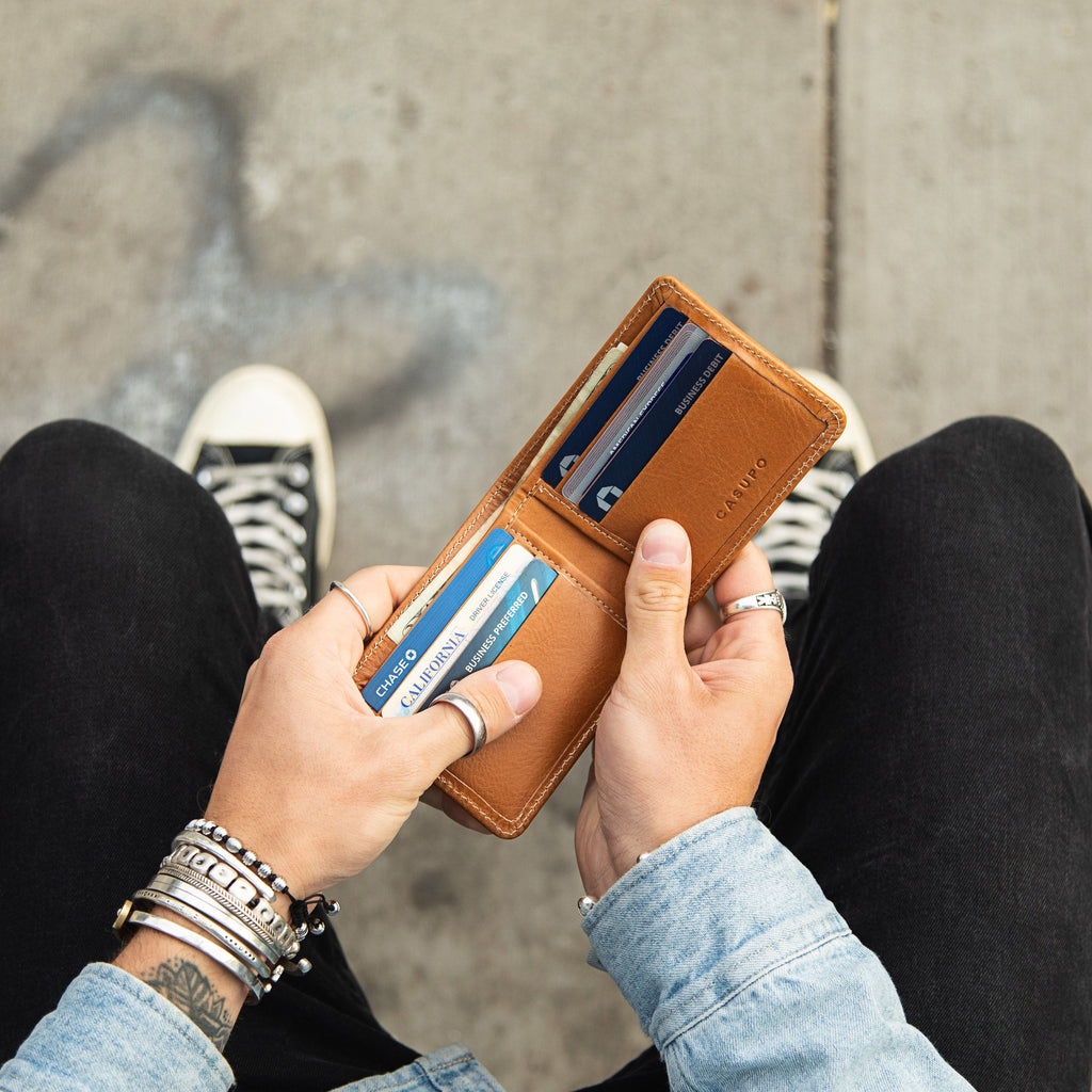 Large Billfold Wallet with RFID protection - Natural