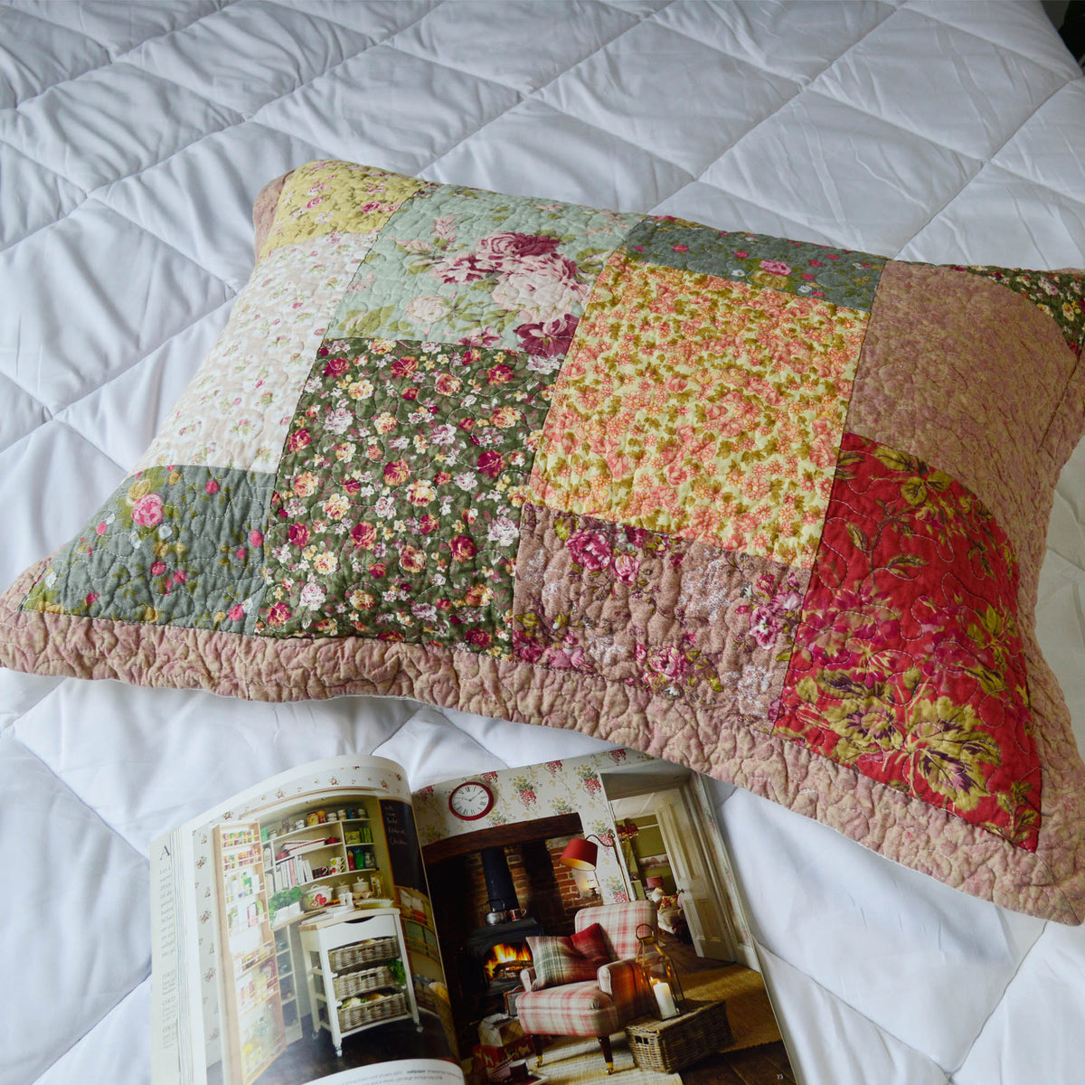 Kasentex Lightweight Cotton Floral Bed Pillow Sham - Comfort Sleeping Pillow Shams, Yellow