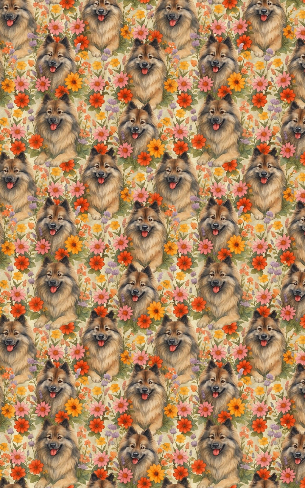 Garden Keeshond Wrapping Paper