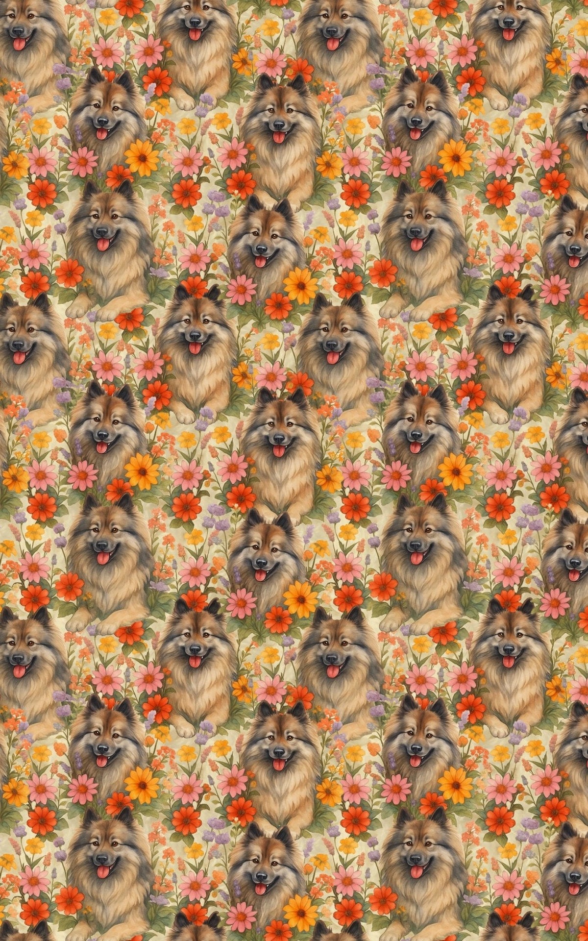 Garden Keeshond Wrapping Paper