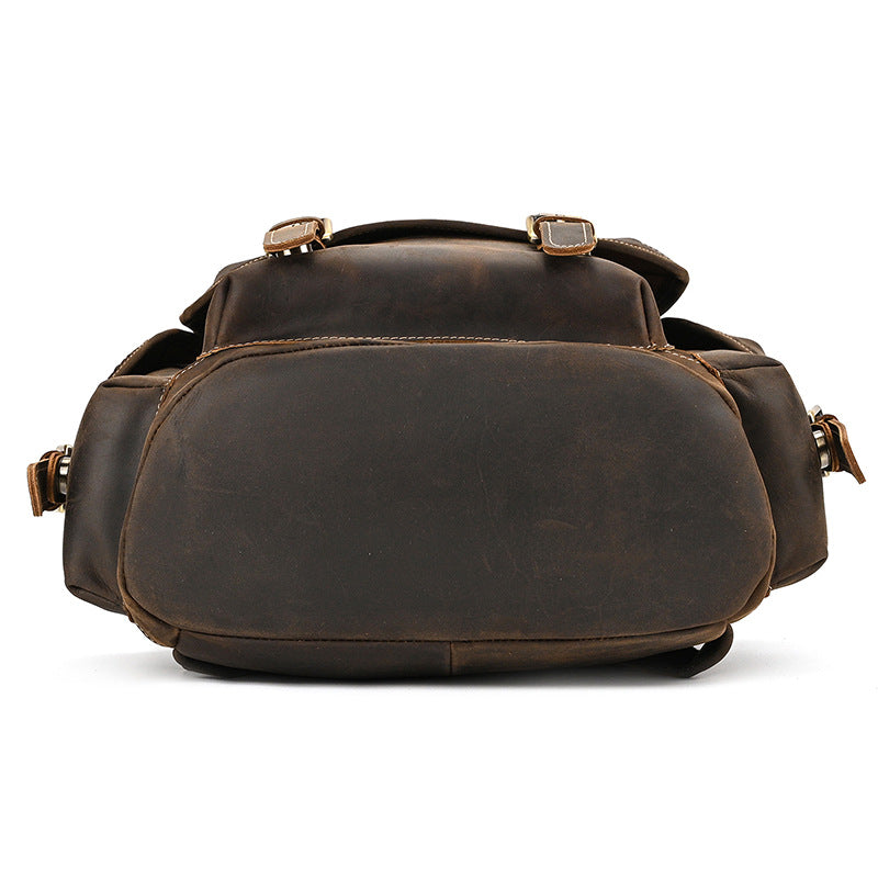 Leather Backpack For Men Retro Leather Travel Backpack Handmade Leather School Bag Large Laptop Bag