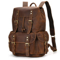 Leather Backpack For Men Retro Leather Travel Backpack Handmade Leather School Bag Large Laptop Bag