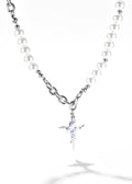 Frost Pearl Cross Necklace
