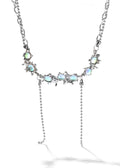 Opal Moonbeam Dangle Necklace