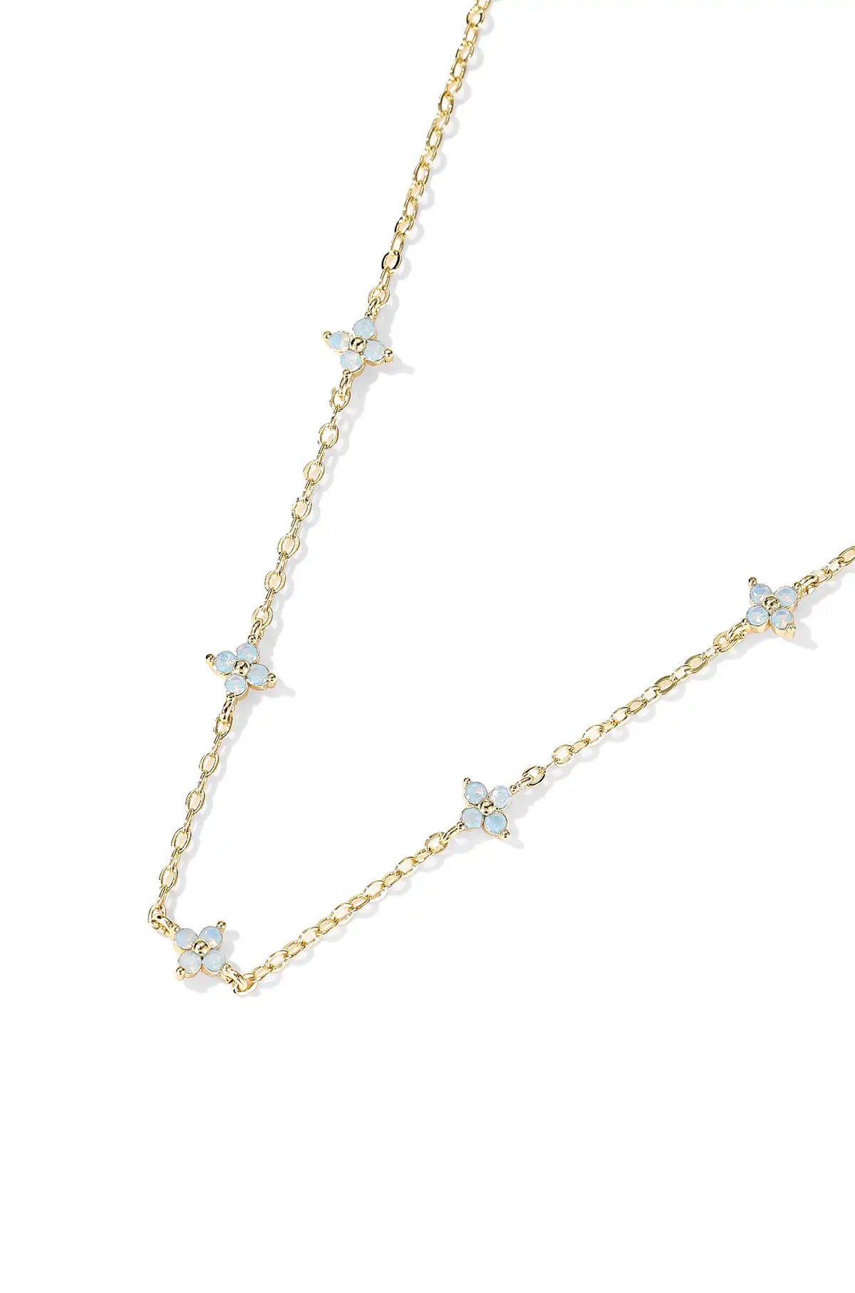 Dainty Blue Flower Necklace
