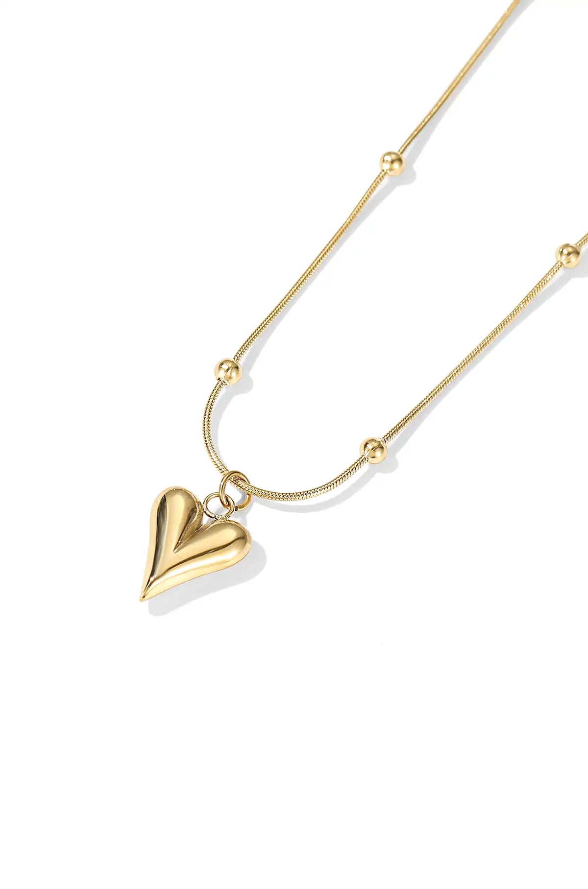 Dali's Gold Heart Bead Necklace