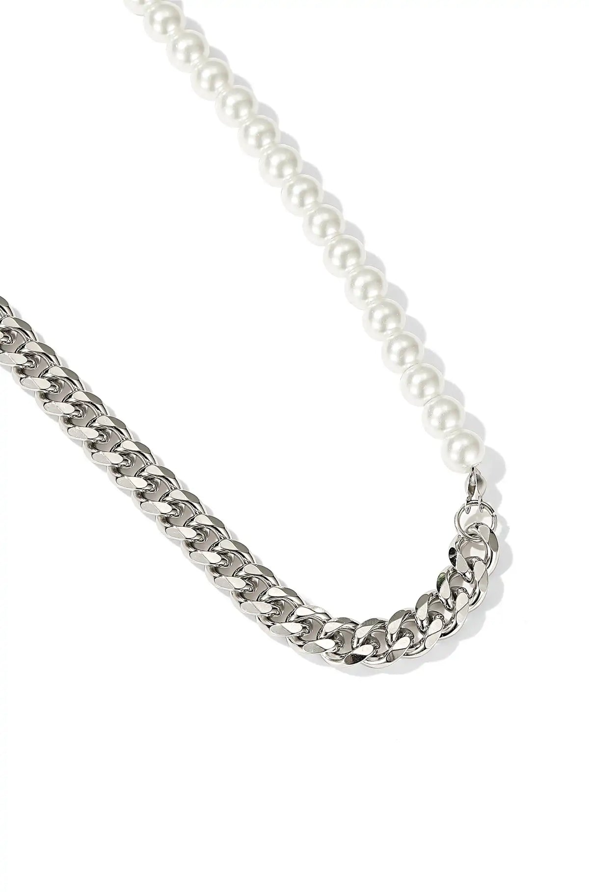 Half Cuban Half Pearl Necklace