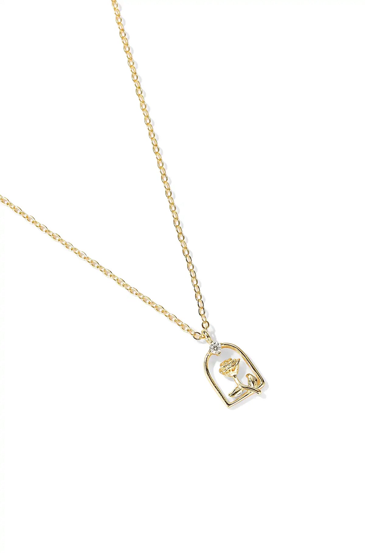 Bird's Nest Rose Flower Necklace