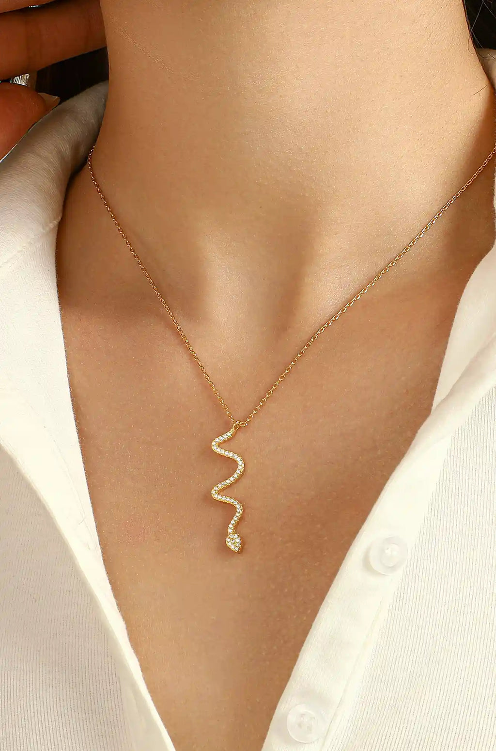 Rhinestone Snake Necklace