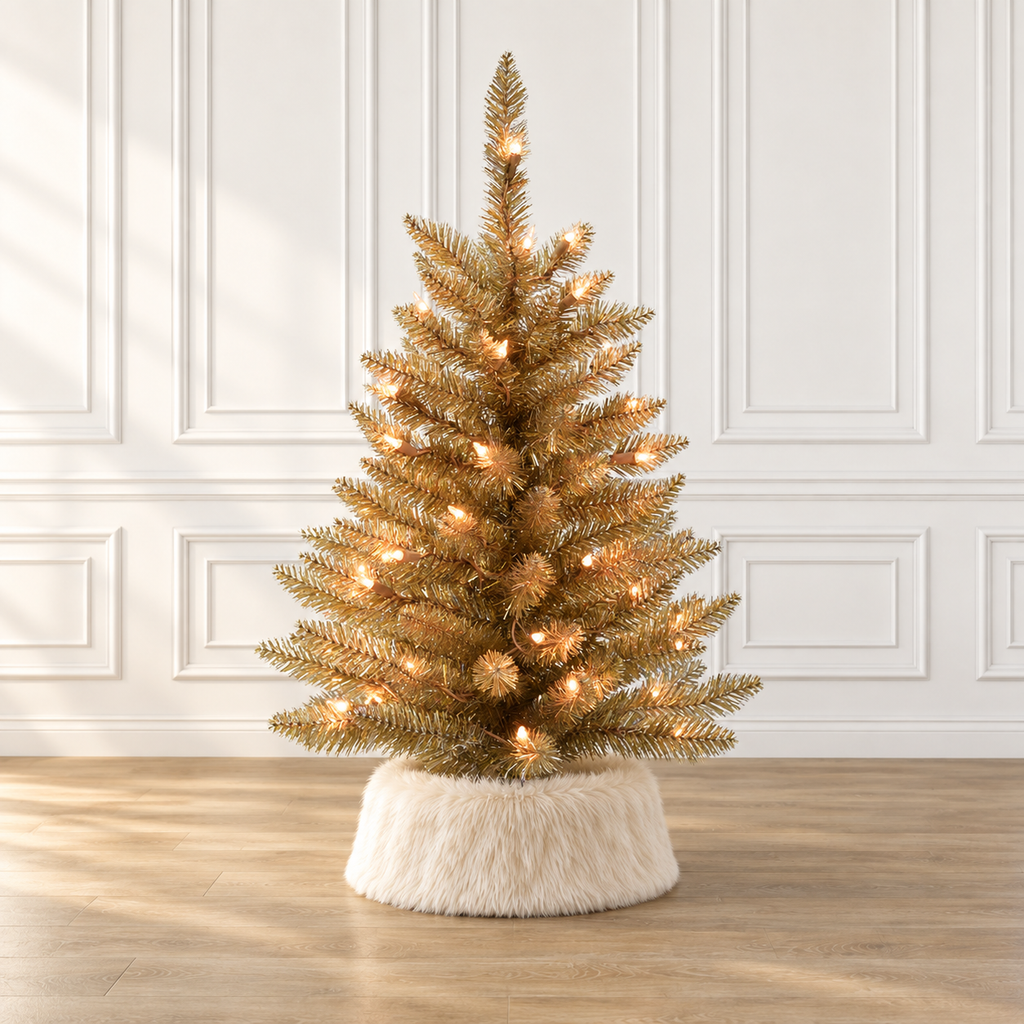2' Prelit Tabletop Christmas Tree - Champagne