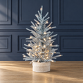 2' Pre-Lit Burlap Base Tinsel Tree