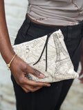 Paris Map Cotton Canvas Purse