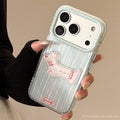 Korean Blue Striped 3D Cute Cartoon Puppy Soft Phone Case For iPhone