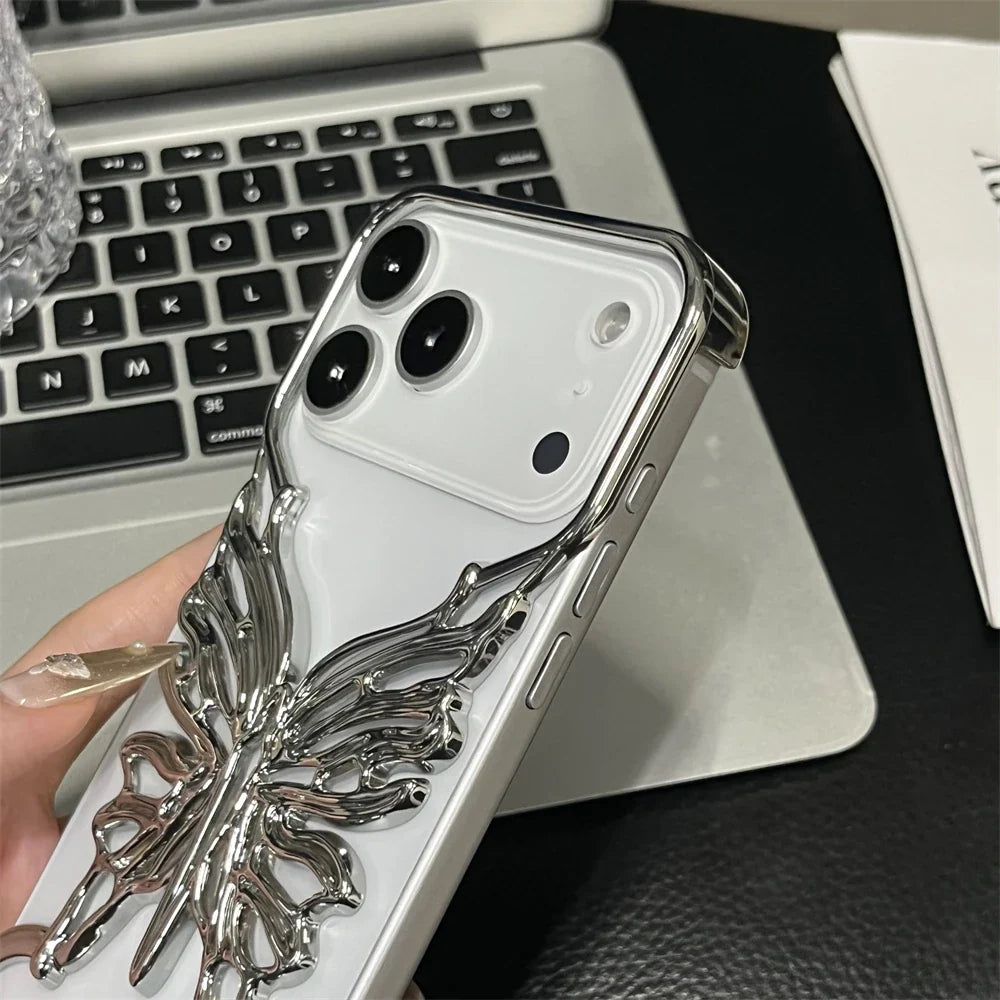 Plating Hollow Butterfly Pattern Case For iPhone
