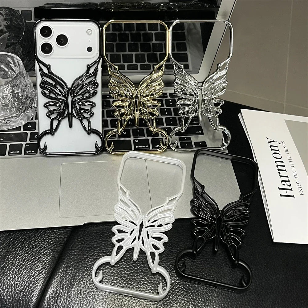 Plating Hollow Butterfly Pattern Case For iPhone