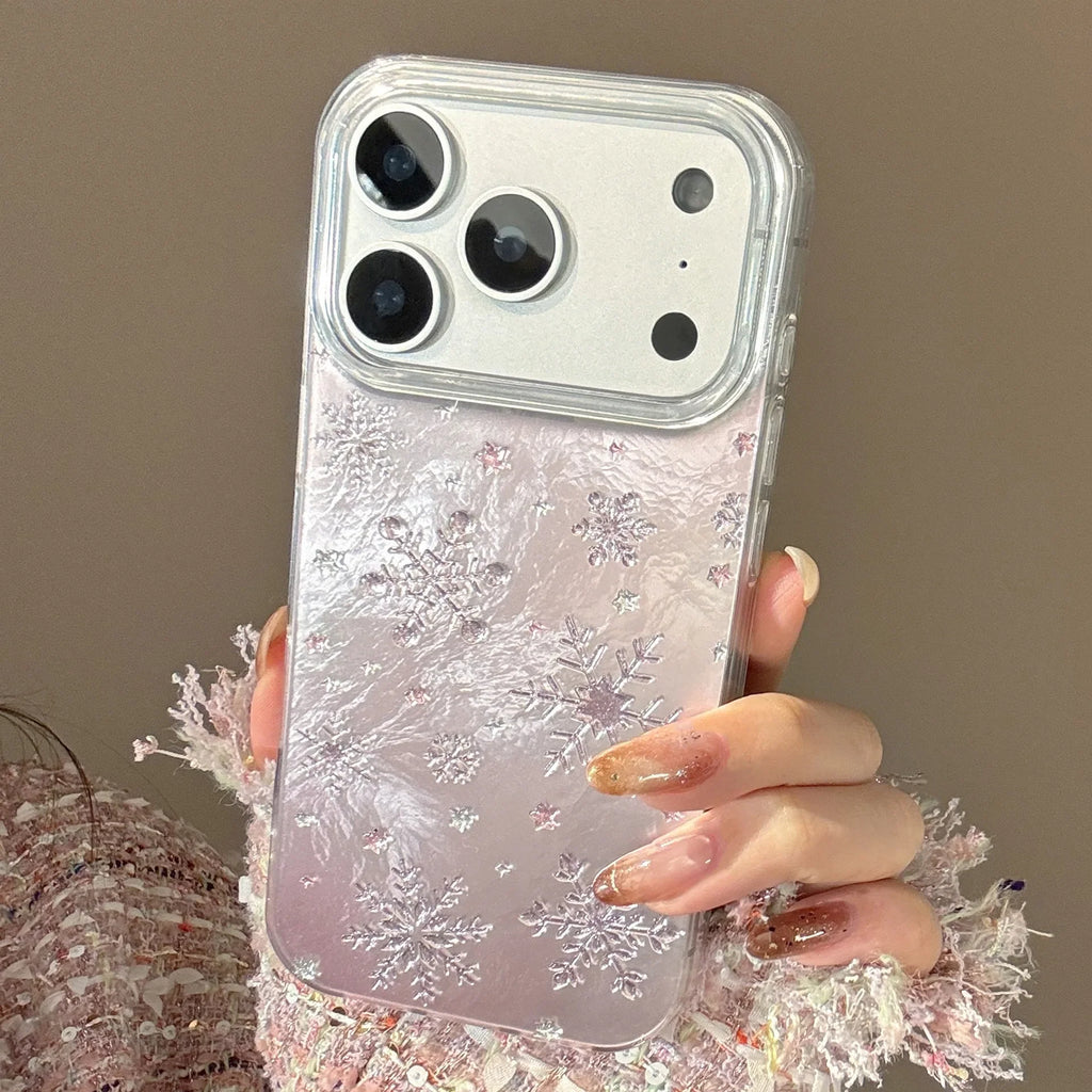 Korean Christmas Snowflakes Phone Case For iPhone