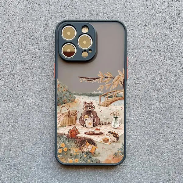 Cartoon Animal Bear Fox Squirrel Phone Case For iPhone